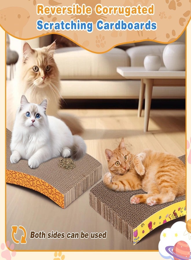 NEXT VOGUE 5 Pcs Multicolor Printed Cat Scratcher Pads with Catnip – Eco-Friendly Corrugated S-Shape Scratch Boards, Reversible, Heavy Duty for Indoor Cats & Furniture Protection - Image 4